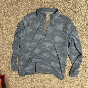 johnnie-O Blue Camo Zip Up Sweater